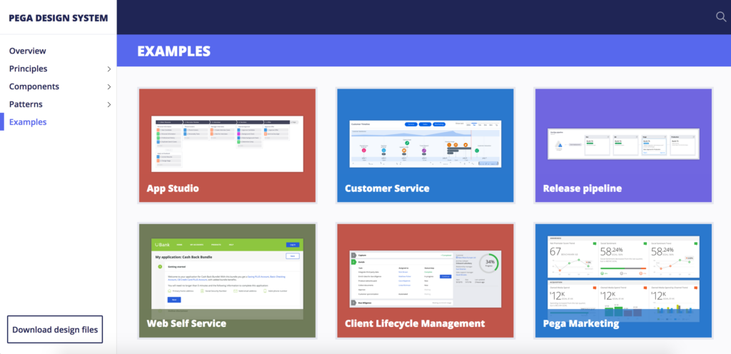 Examples landing page